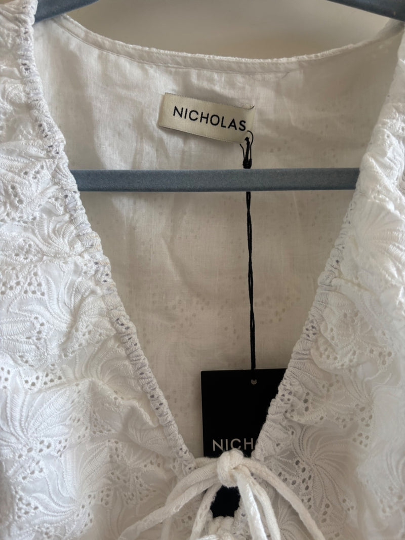 NICHOLAS. White 100% cotton Day dress