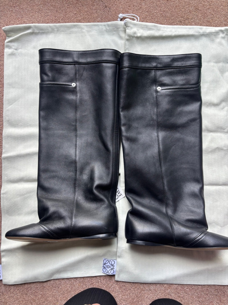 Loewe Toy Black Leather knee high Boots, £1850