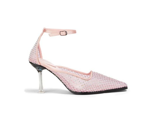 Stine Goya Pink Satin with rhinestones Heeled Shoes