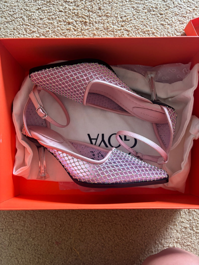 Stine Goya Pink Satin with rhinestones Heeled Shoes