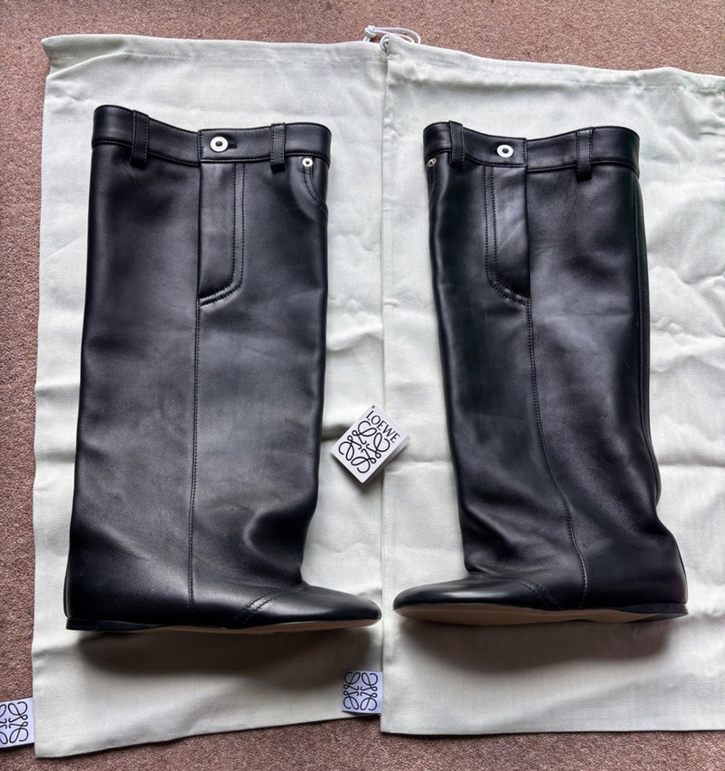 Loewe Toy Black Leather knee high Boots, £1850
