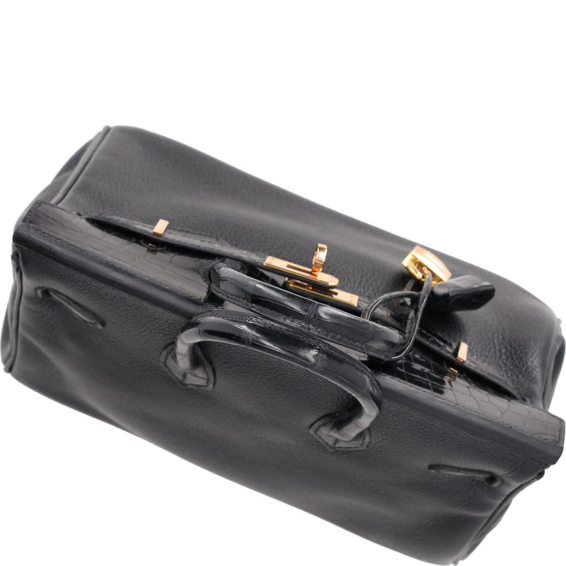 Hermès Birkin 25 Touch Noir – Black Matte Alligator Togo Gold Hardware