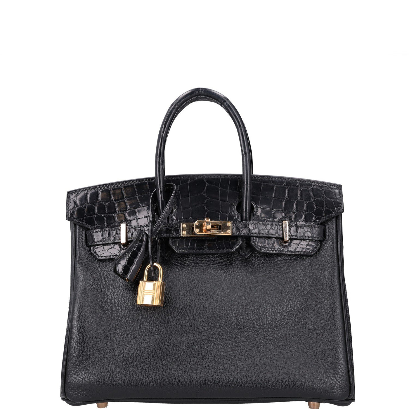 Hermès Birkin 25 Touch Noir – Black Matte Alligator Togo Gold Hardware