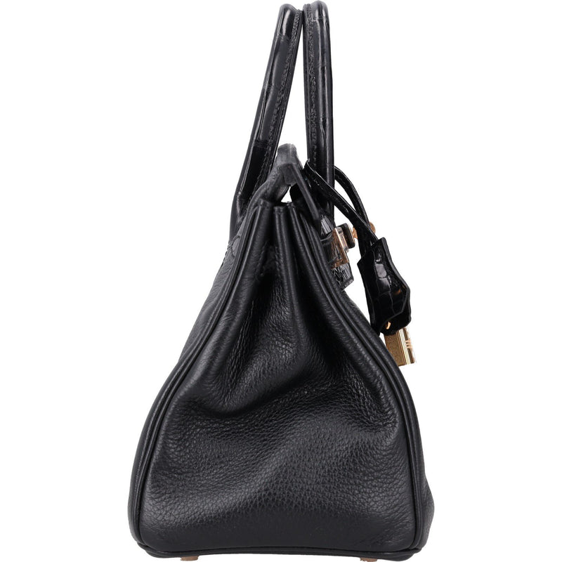 Hermès Birkin 25 Touch Noir – Black Matte Alligator Togo Gold Hardware