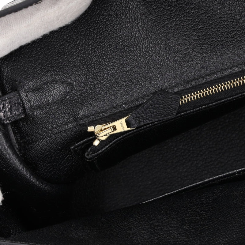 Hermès Birkin 25 Touch Noir – Black Matte Alligator Togo Gold Hardware