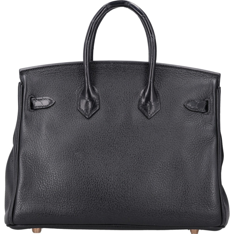Hermès Birkin 25 Touch Noir – Black Matte Alligator Togo Gold Hardware