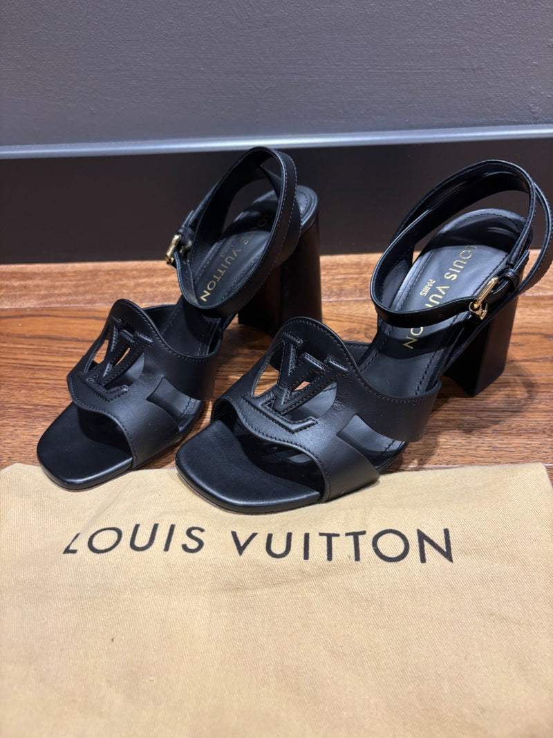 Louis Vuitton Isola Black Leather Sandals 38,5