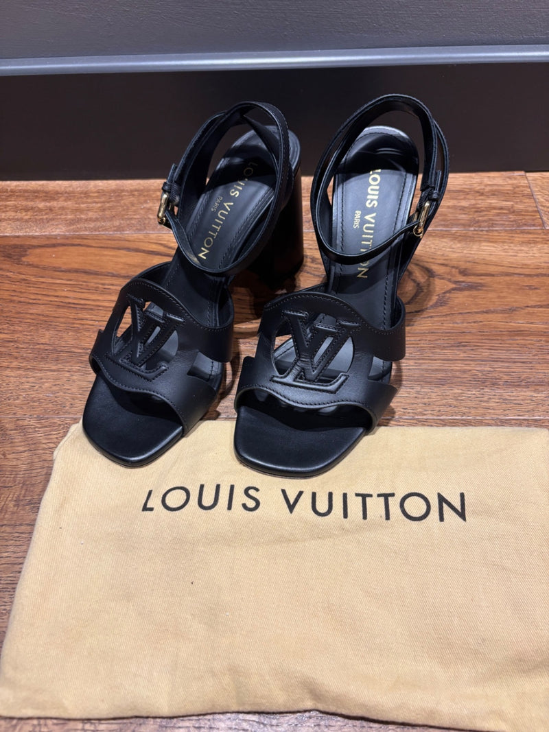 Louis Vuitton Isola Black Leather Sandals 38,5