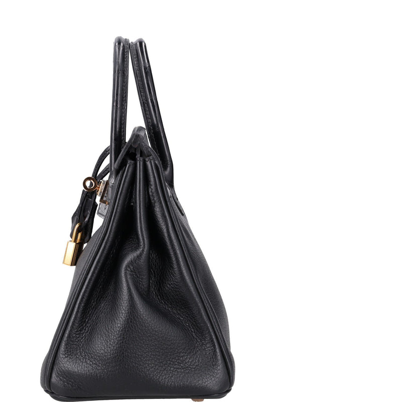 Hermès Birkin 25 Touch Noir – Black Matte Alligator Togo Gold Hardware
