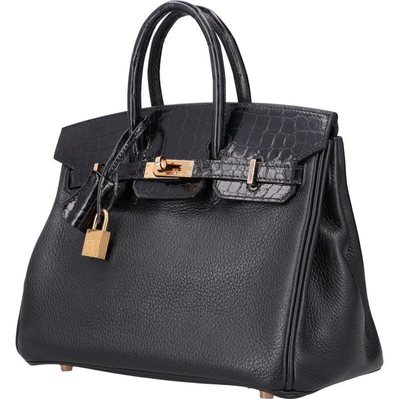 Hermès Birkin 25 Touch Noir – Black Matte Alligator Togo Gold Hardware