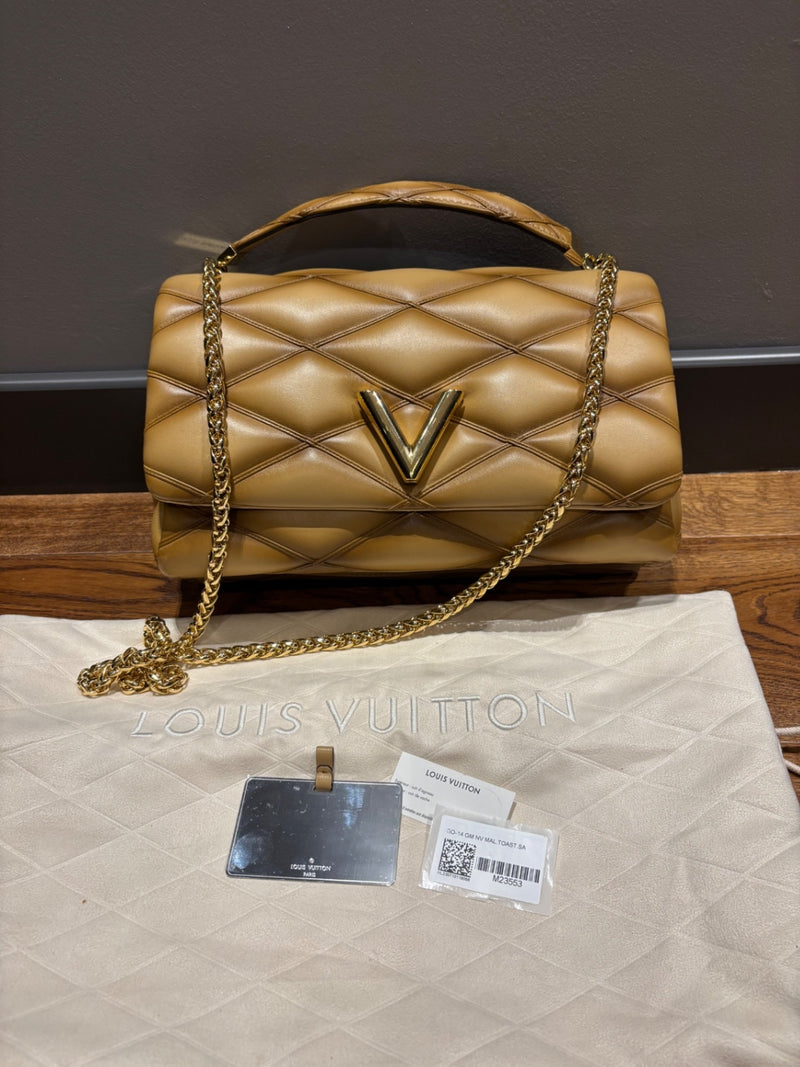 Louis Vuitton Malletage Go 14 Camel / Tan Leather Top Handle Bags