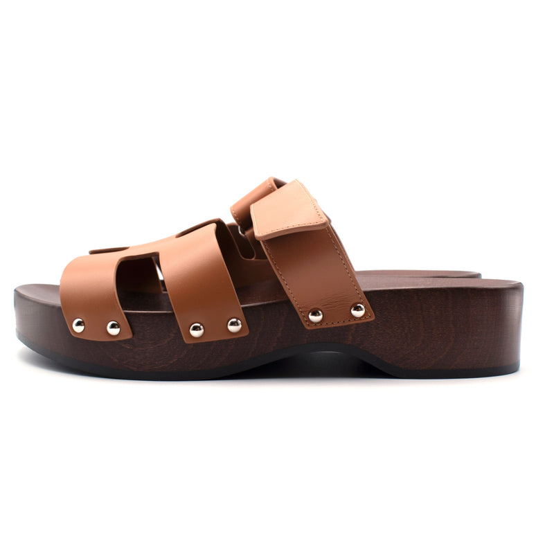 Hermès Calfskin Leather Kos Clogs