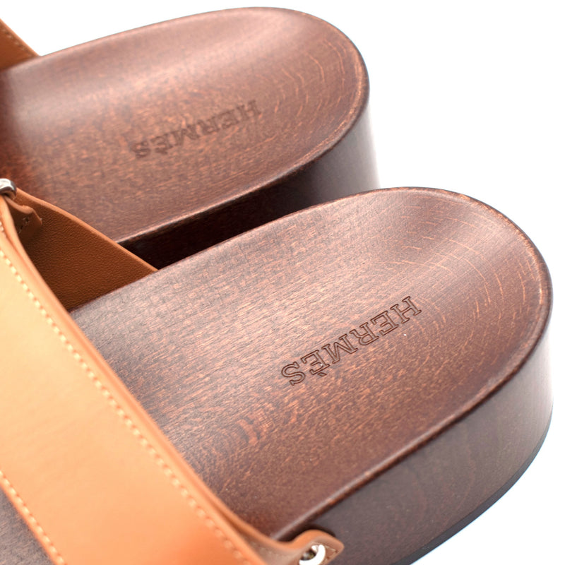 Hermès Calfskin Leather Kos Clogs