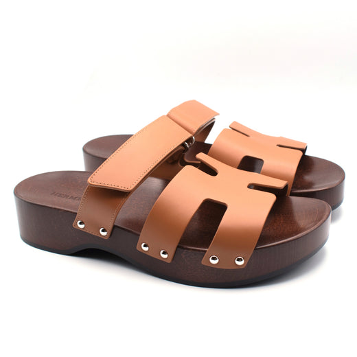 Hermès Calfskin Leather Kos Clogs