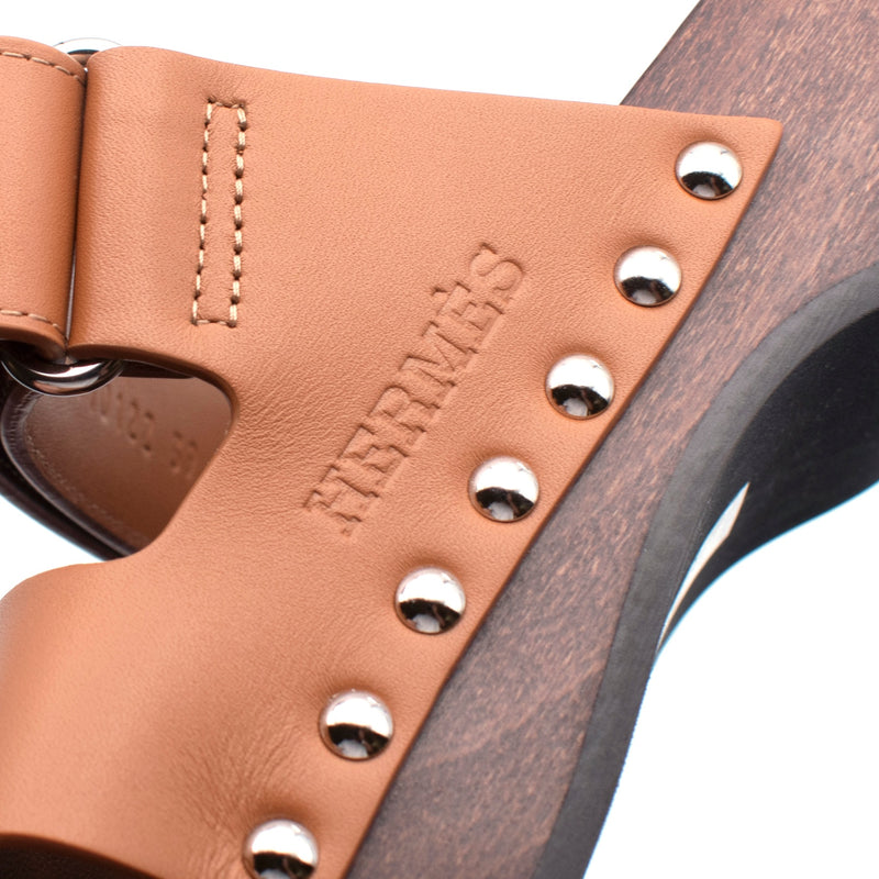 Hermès Calfskin Leather Kos Clogs
