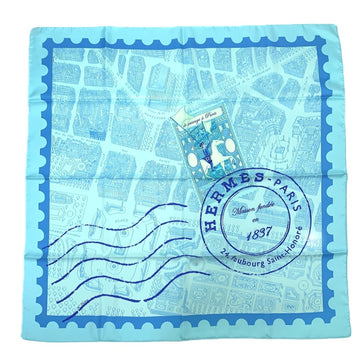 Hermès Carre 90 Silk Scarf de Passage Paris Blue