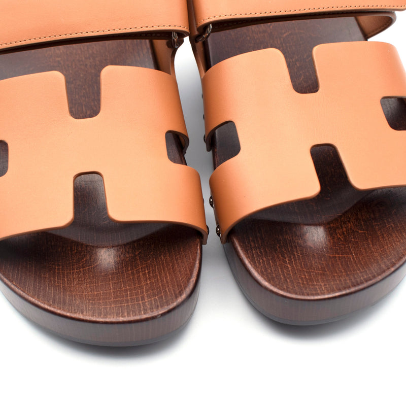 Hermès Calfskin Leather Kos Clogs