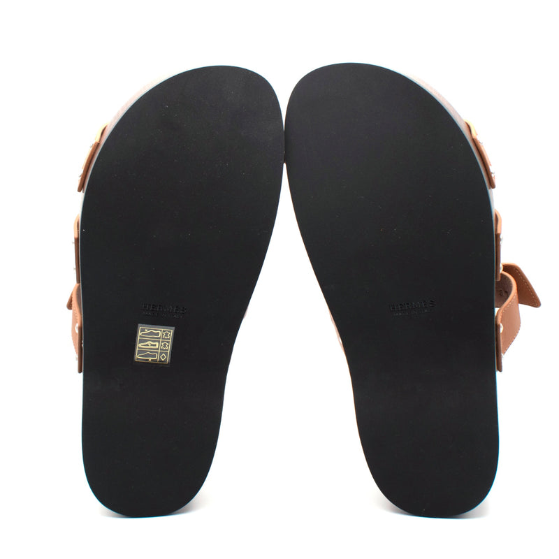 Hermès Calfskin Leather Kos Clogs