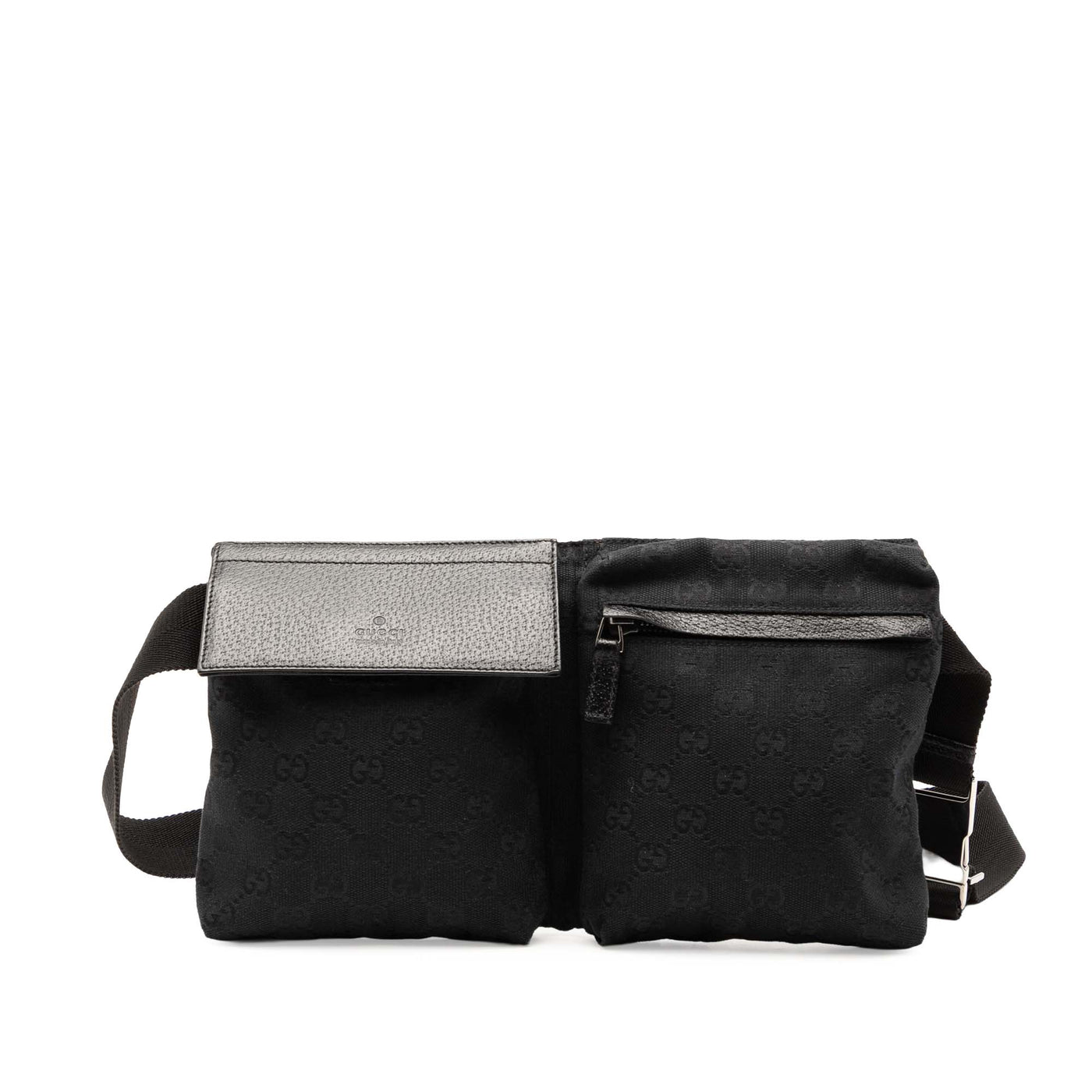 GG Canvas Double Pocket Belt Bag - Image 1