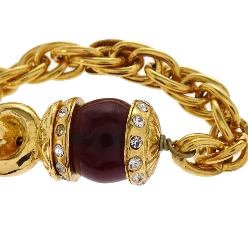 Chanel Vintage Cc Pendant Drop Metal With Gripoix Multicolour Gold_plated Bijoux