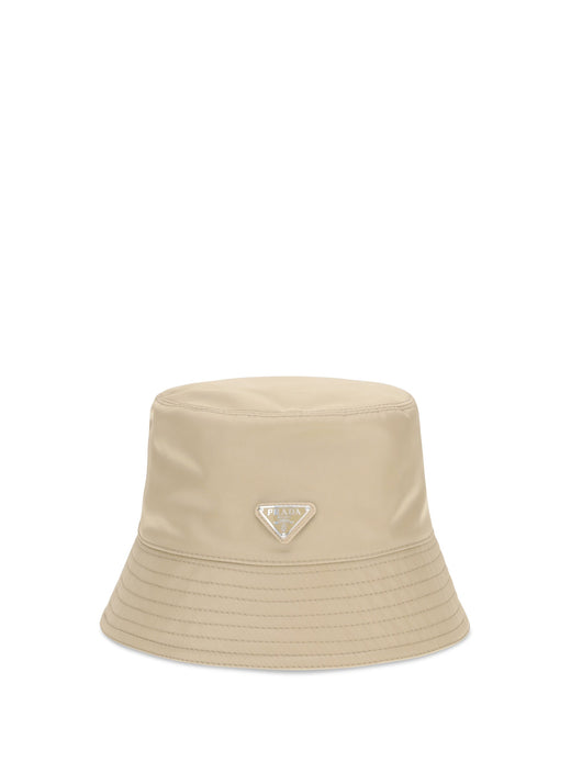 Prada 2hc1372dmi Bucket Hat — Beige Polyamide