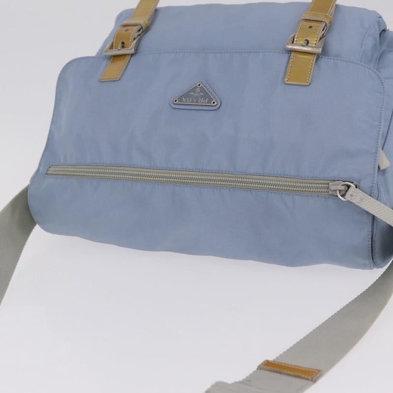 Prada Double Buckle Flap Messenger Re-Nylon Blue