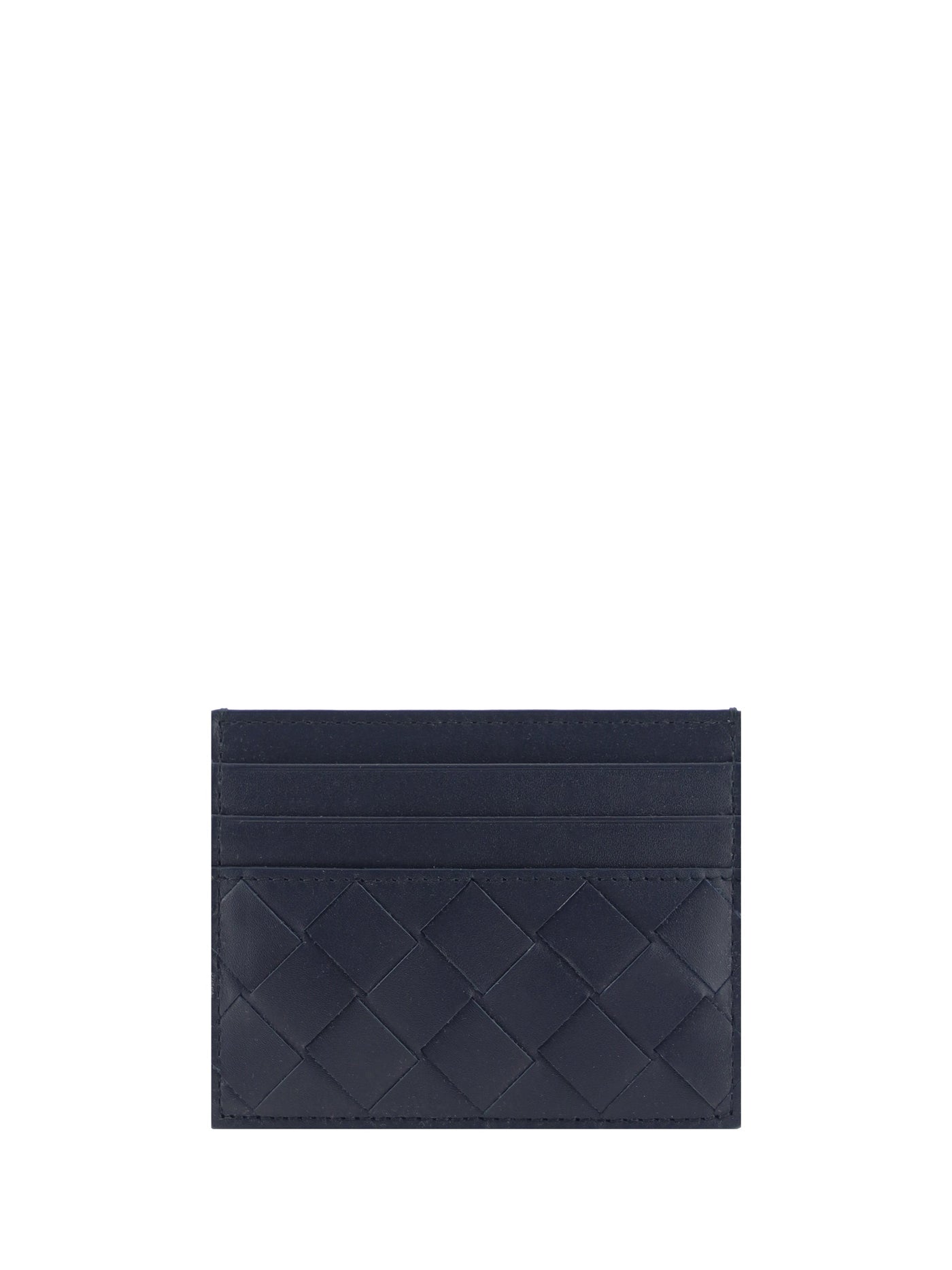 Bottega Veneta Intrecciato Woven Leather Card Case — Gray Calf Cases