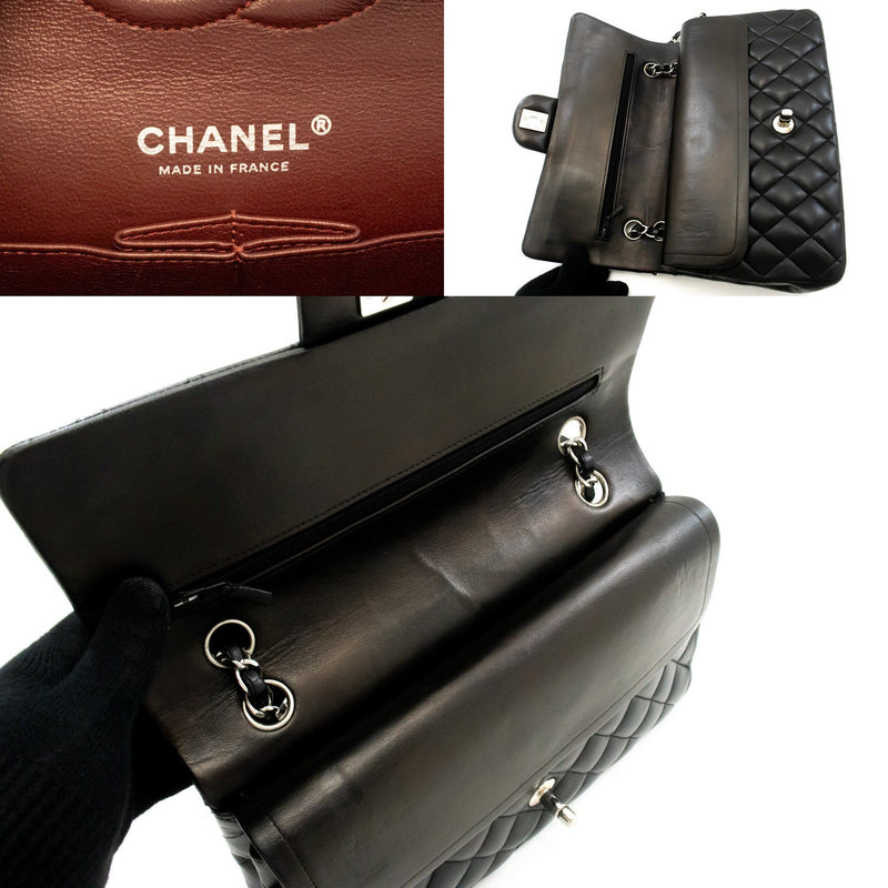 Chanel Classic Double Flap Quilted Lambskin Black Leather Bag