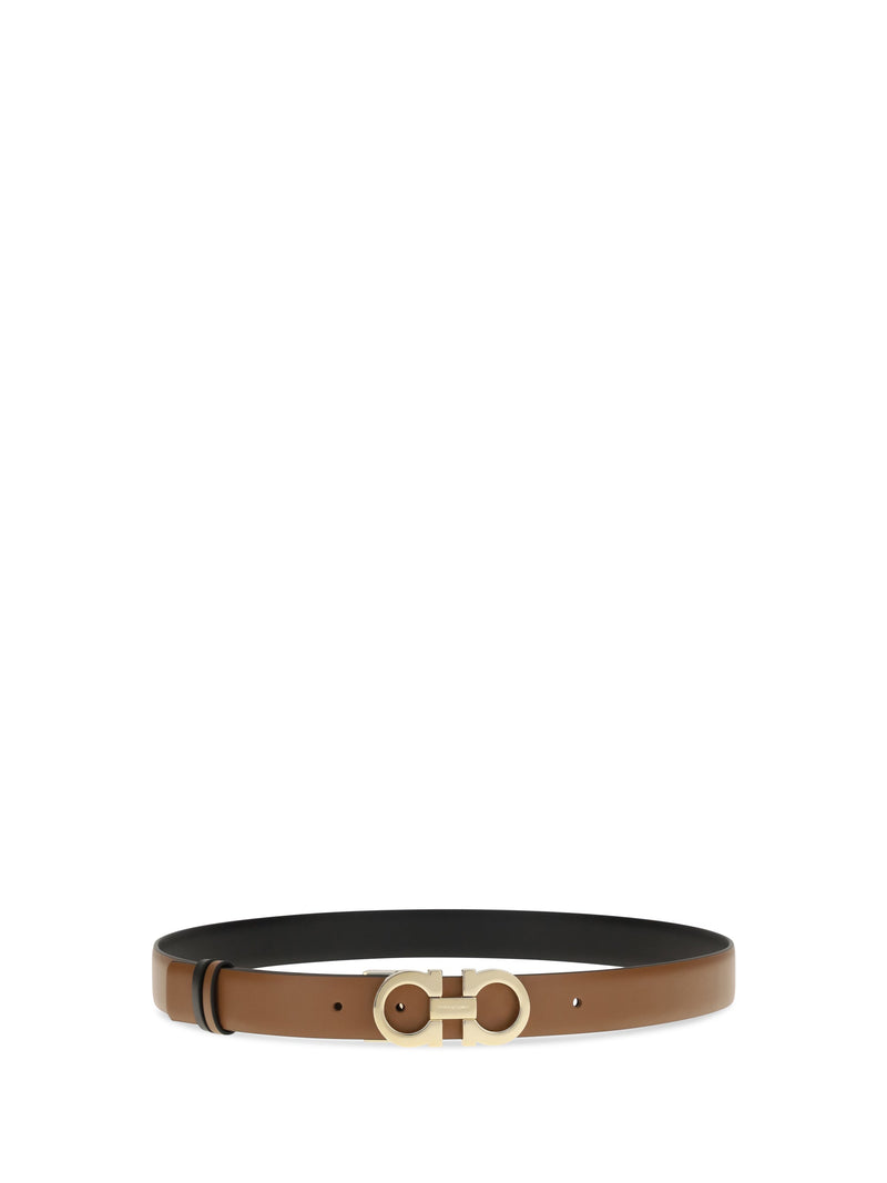 Ferragamo Reversible Leather Belt — Brown Calf Bos Taurus