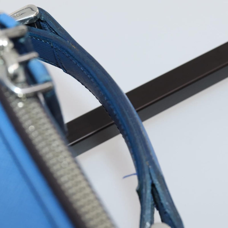 Prada Travel Bag Nylon Blue Leather