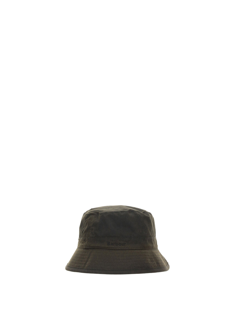 Barbour Mha0001 Waxed Cotton Bucket Hat — Olive