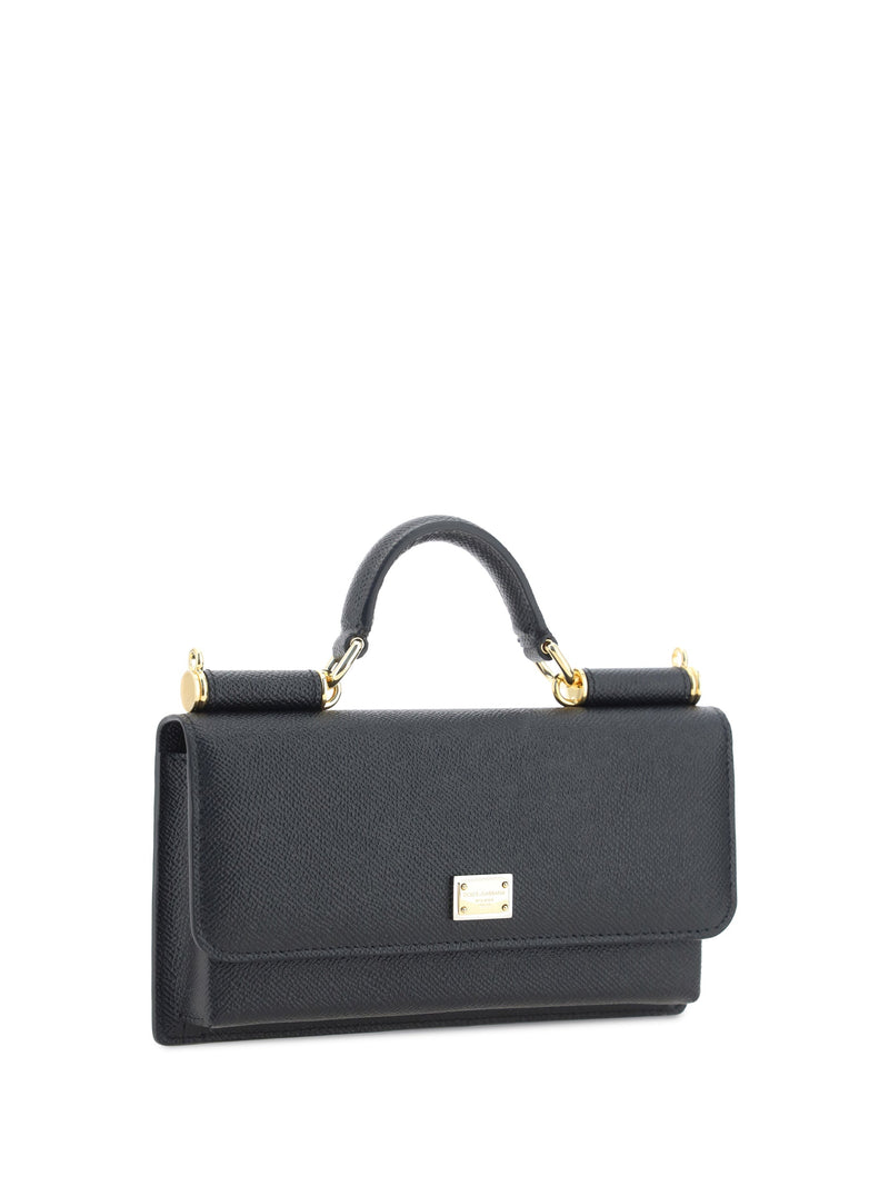 Dolce & Gabbana Micro Sicily Shoulder Bag — Black Calf Leather (bos Taurus)