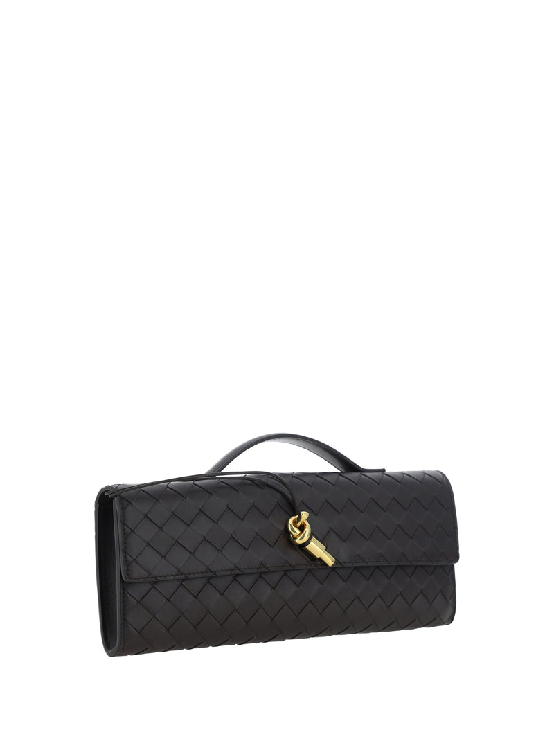 Bottega Veneta Andiamo Clutch — Black Lambskin