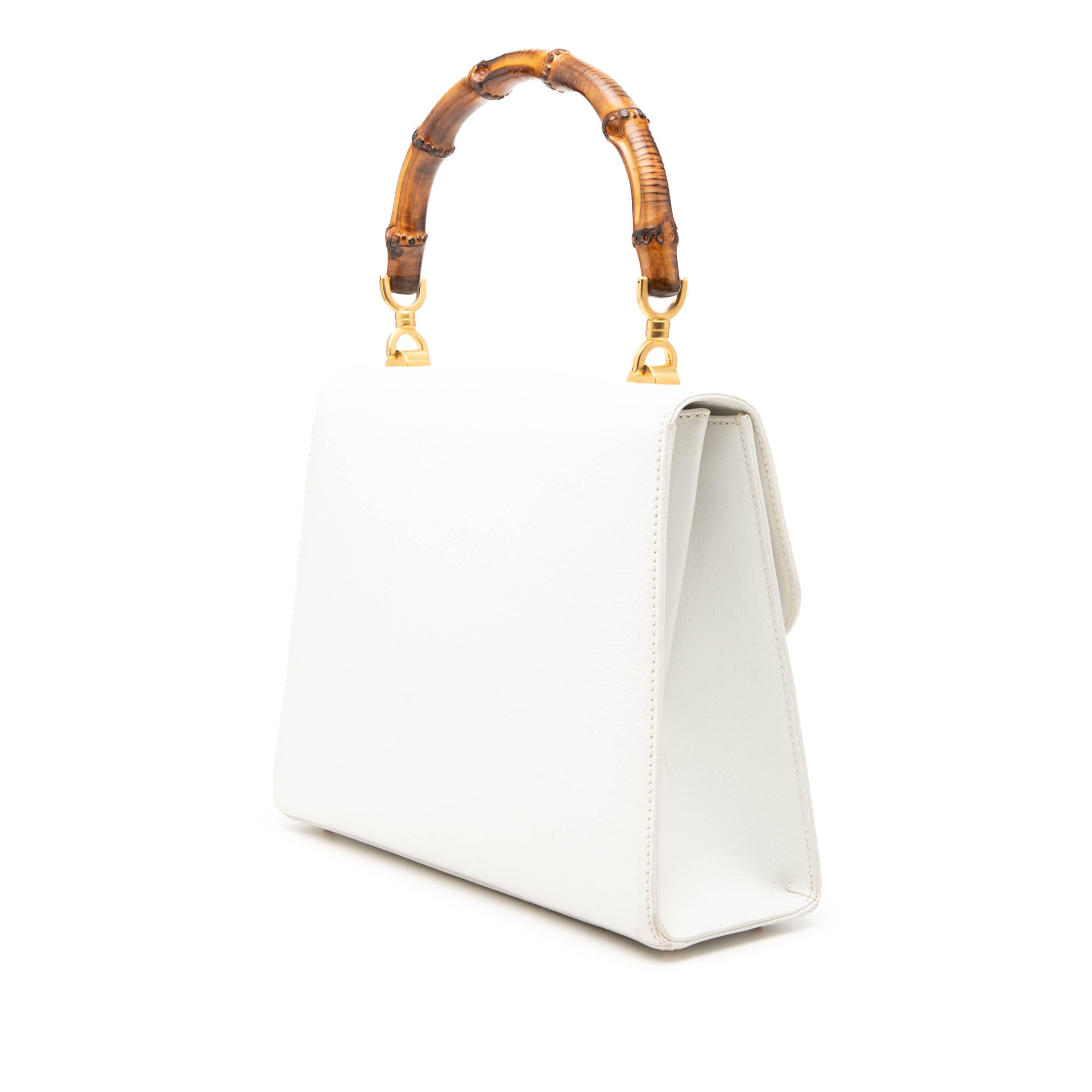 Calfskin Bamboo Top Handle Bag - Image 2