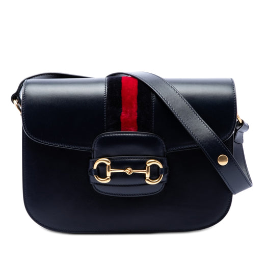 Medium Leather Web 1955 Horsebit Shoulder Bag - Image 1