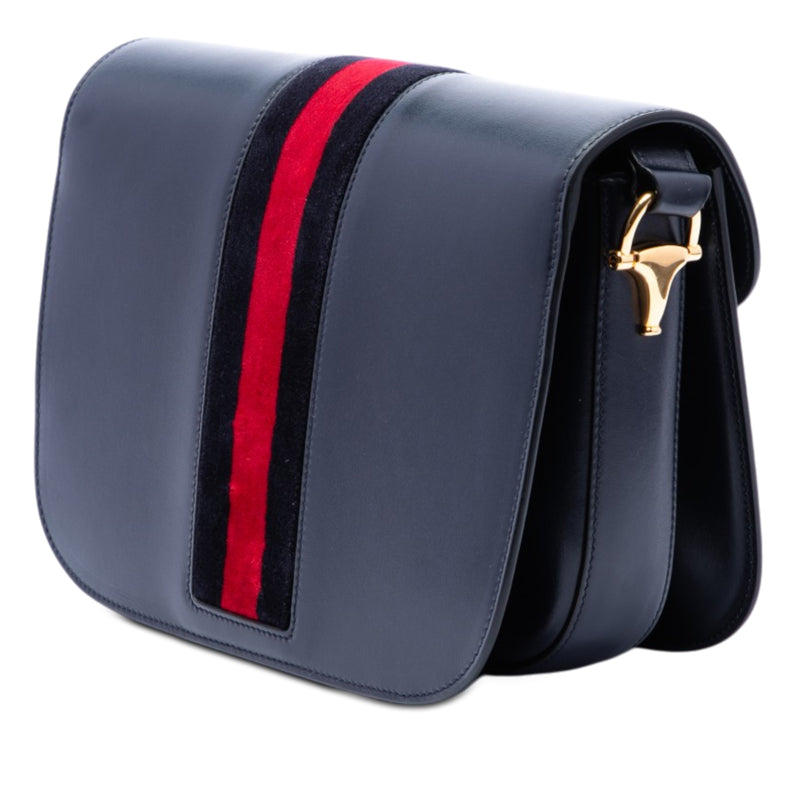 Medium Leather Web 1955 Horsebit Shoulder Bag - Image 2