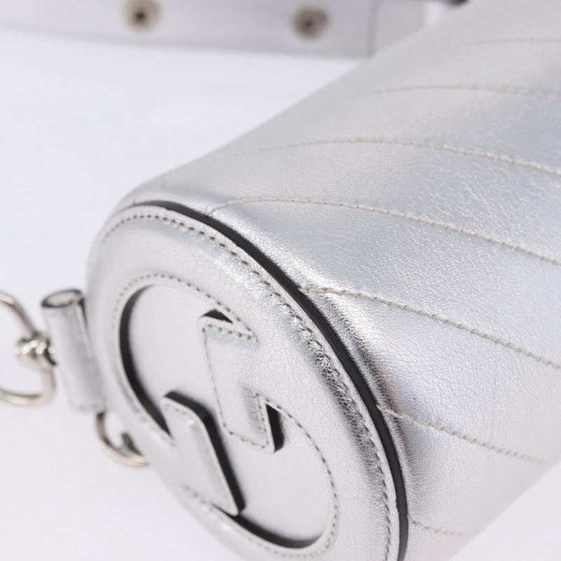 Gucci Blondie Diagonal Quilted Leather Silver Bag