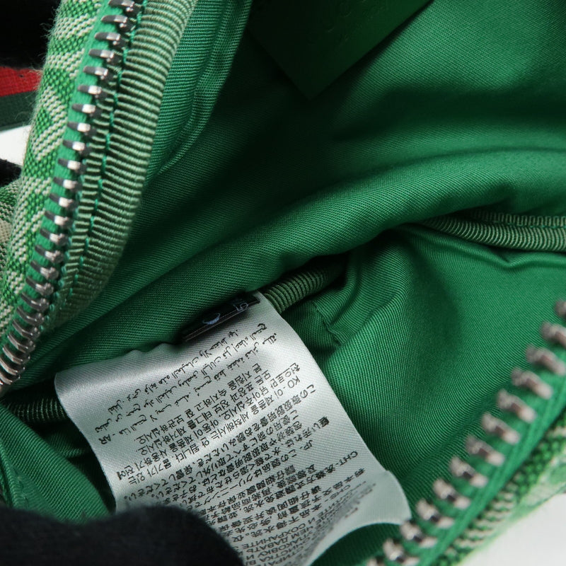 Gucci Childrens Belt Printed Gg Coated Canvas Green Bag