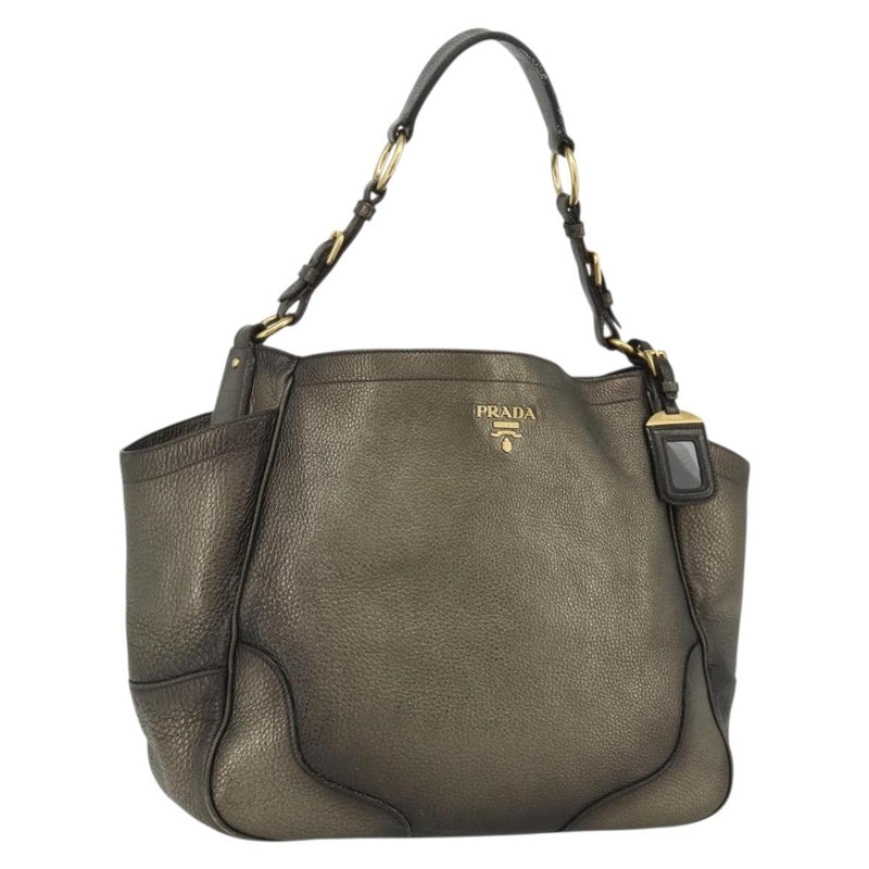 Prada Side Pocket Hobo Vitello Daino Gold Leather