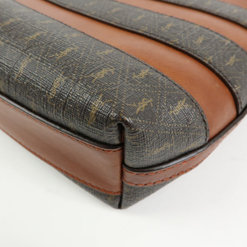 Saint Laurent Le Monogramme Shopper Monogram All Over Coated Canvas And Leather Brown Pvc Bag