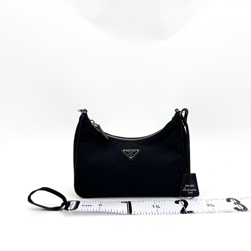 Prada Re-Edition 2005 Hobo Tessuto With Saffiano Leather Black Nylon