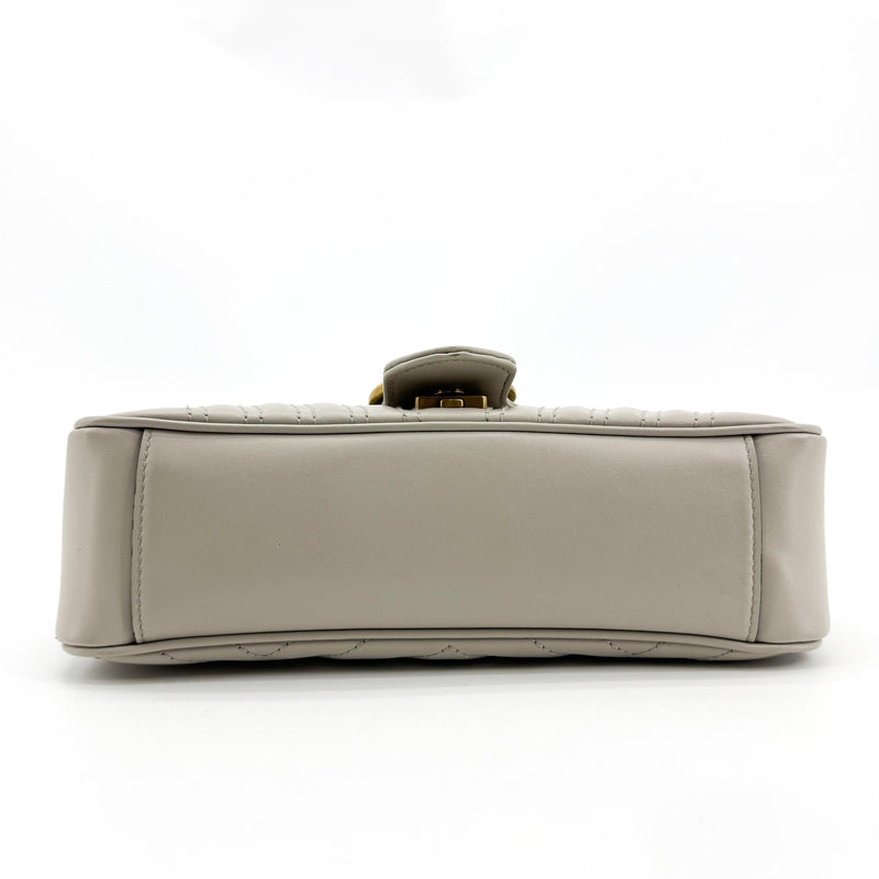 Gucci Gg Marmont Flap Matelasse Leather Gold Bag