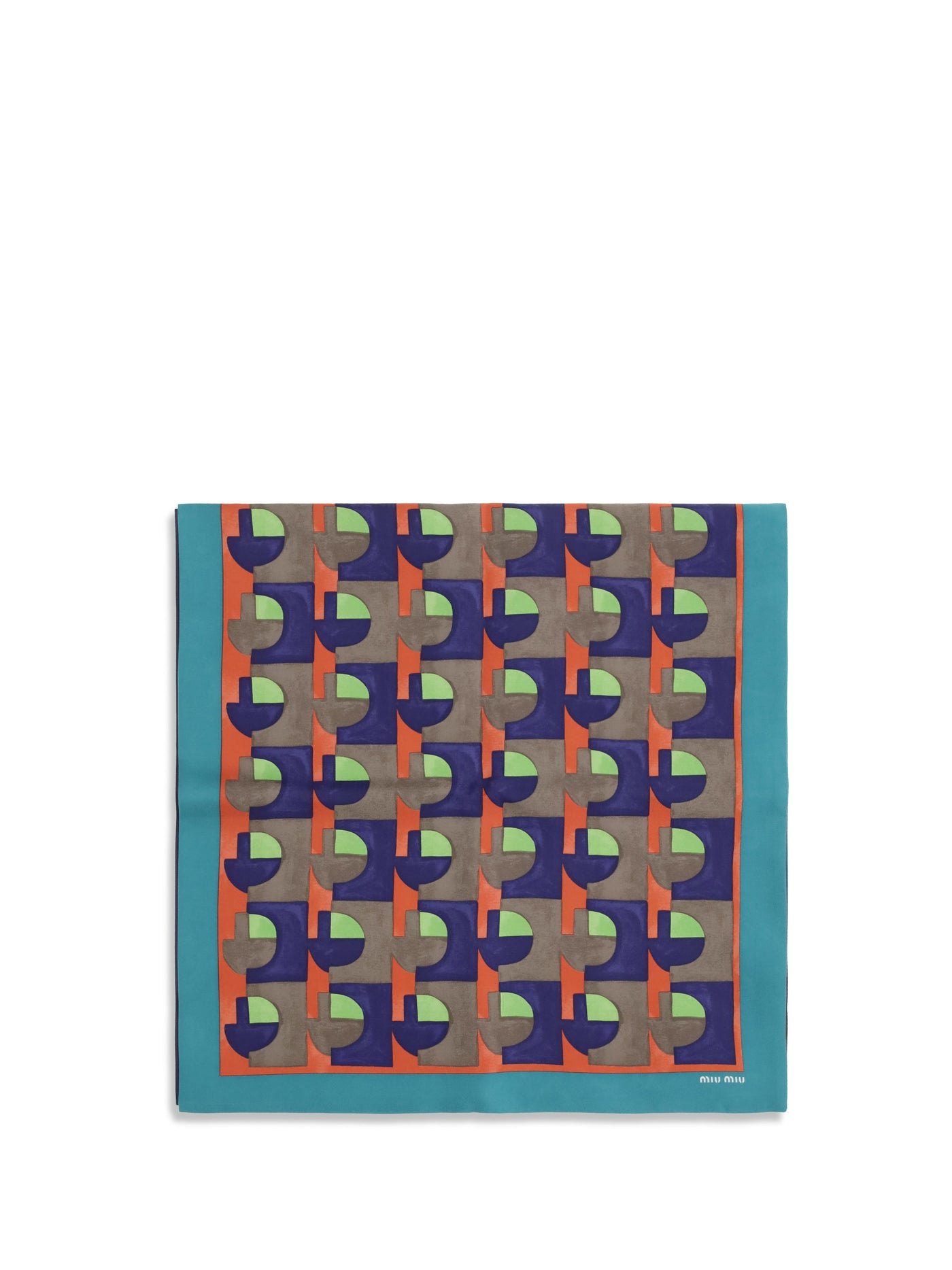 Miu Miu Geometric Print Silk Scarf — Multicolor Scarfs