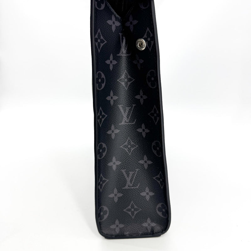 Louis Vuitton Sac Plat Zipper Monogram Eclipse Canvas Black Bag