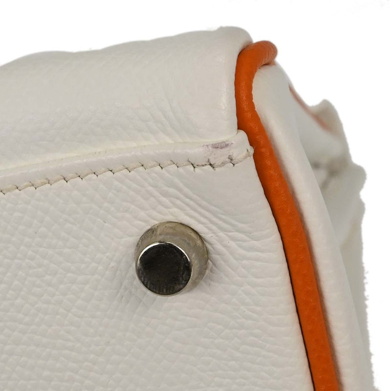 Hermes Kelly Sellier Epsom White Leather Bag
