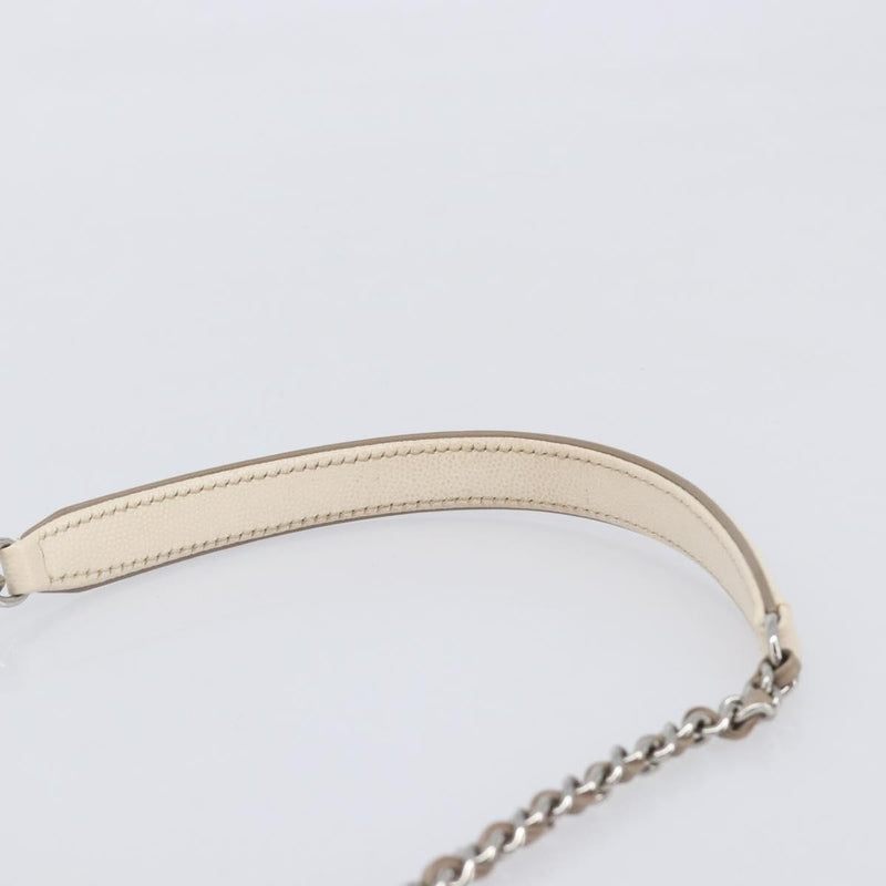 Chanel Macro Flap Chevron Caviar White Calfskin Bag