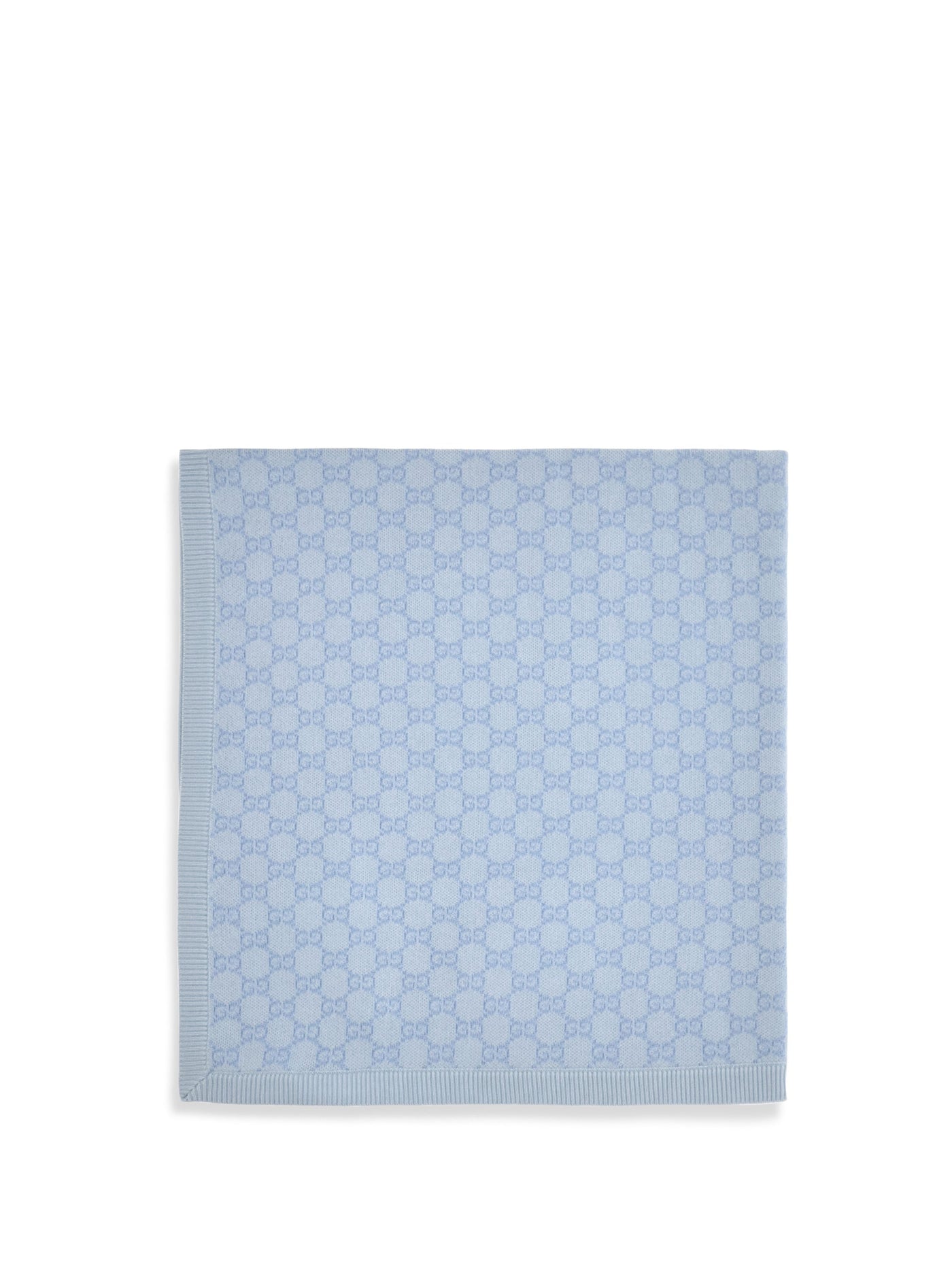 Gucci Gg Monogram Wool Blanket — Blue Merino Ovis Aries Scarfs