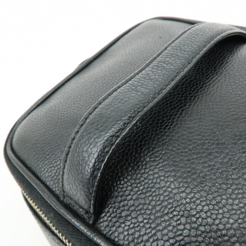Chanel Vintage Timeless Cosmetic Case Caviar Black Leather Bag
