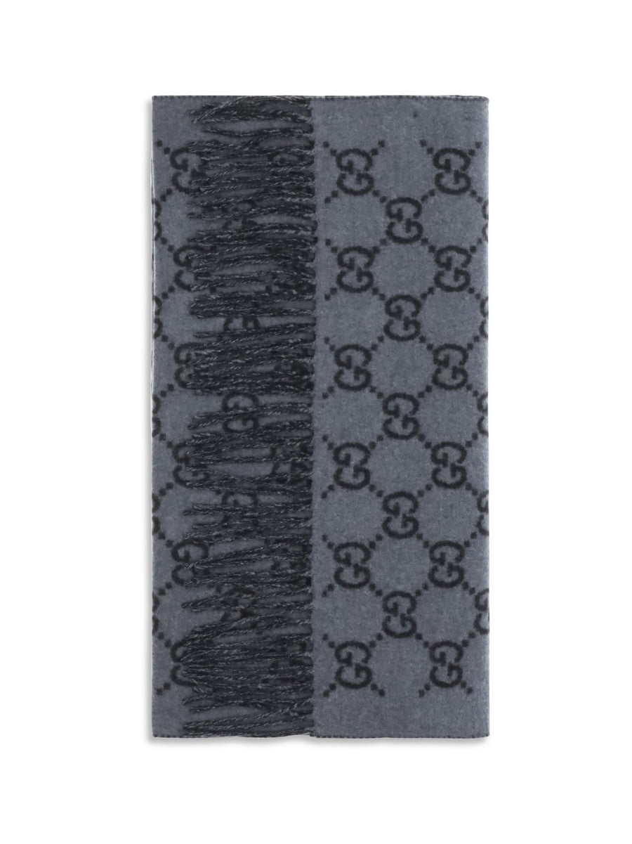 Gucci Gg Cashmere Scarf — Gray (capra Hircus) Scarfs