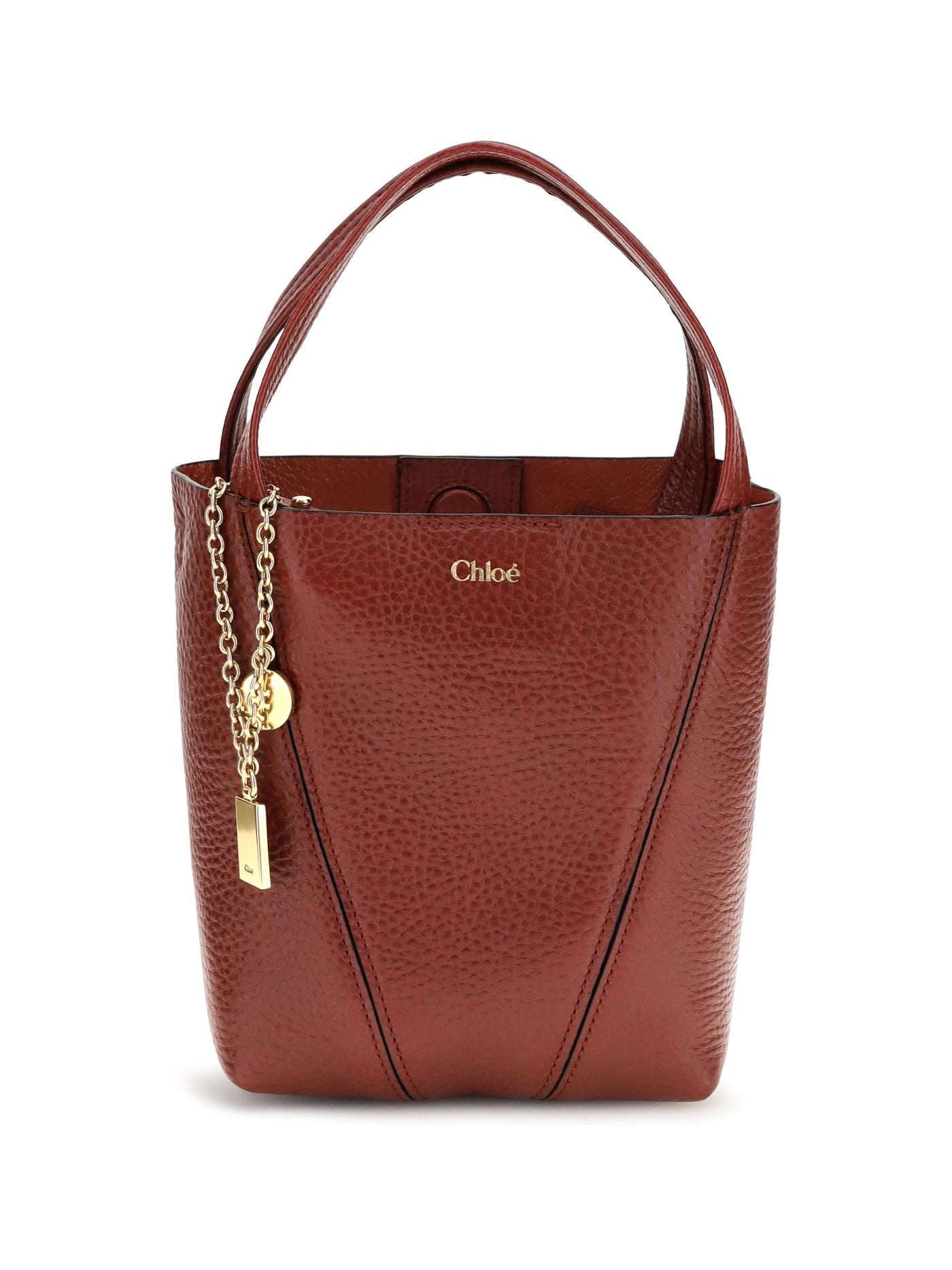 Chloé Spin Shoulder Bag — Red Calf Leather Bos Taurus
